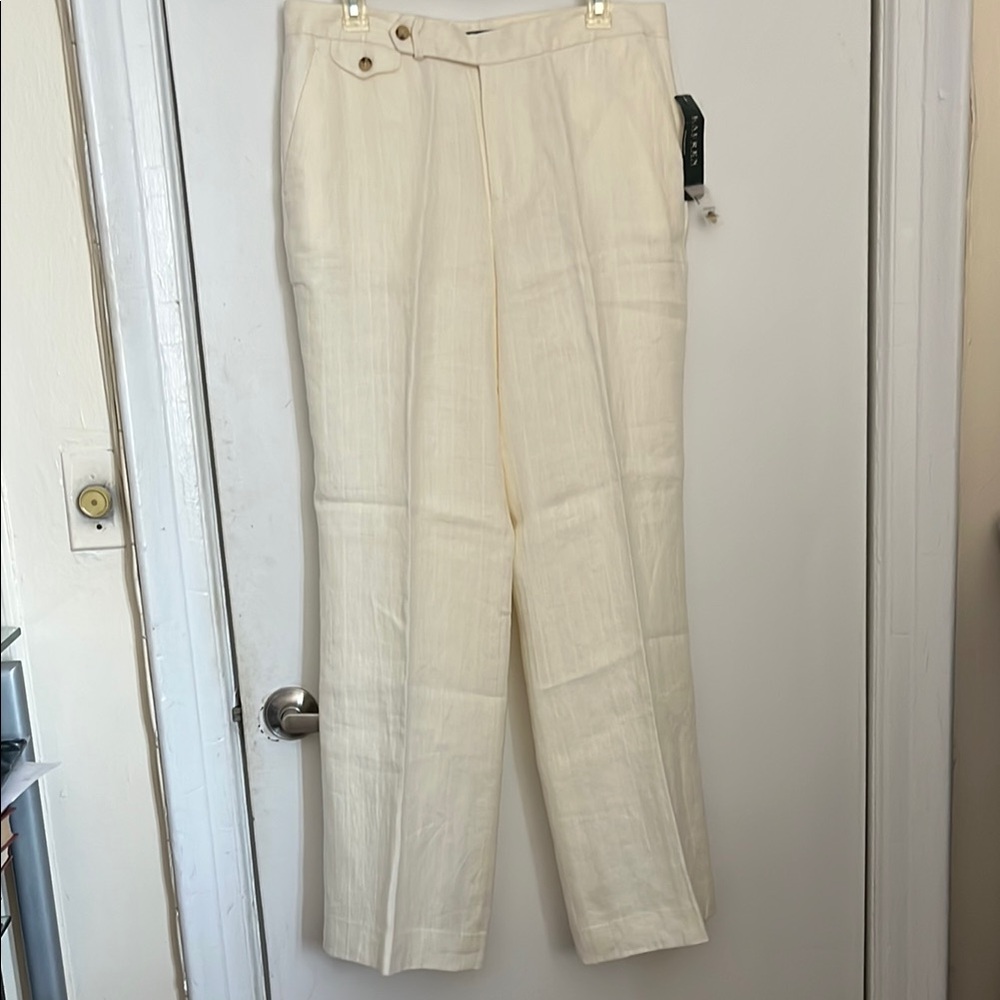 Ralph Lauren.Cream High-Waisted Trousers